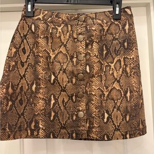 Gianni Bini Tan Snake Print Mini Skirt